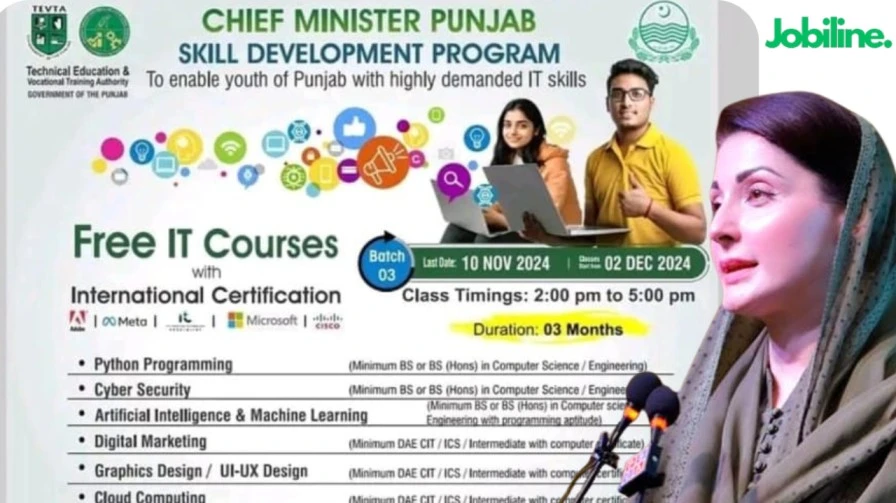 Young students participating in the Punjab Skill Development Programme's IT training sessions